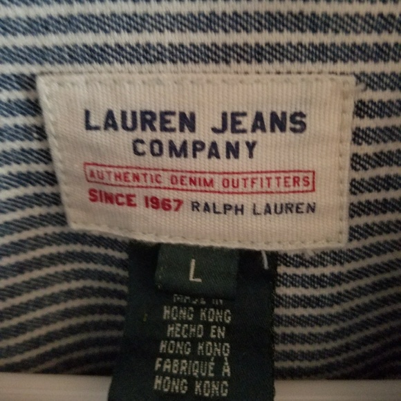 LAUREN JEAN CO. PINSTRIPE DENIM COAT ~🎊HP🎊 - Picture 6 of 7